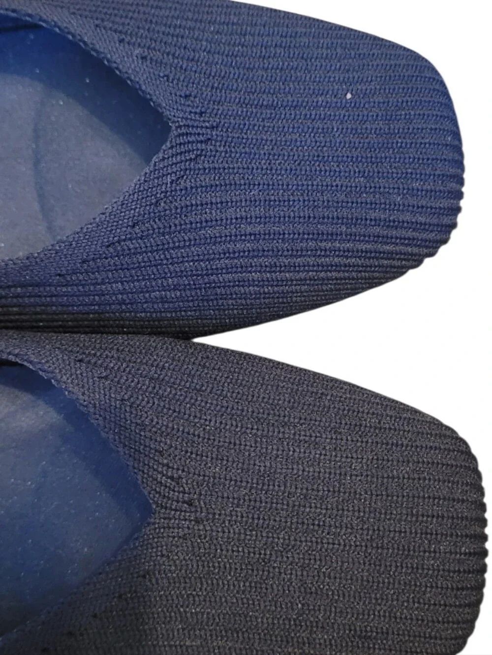 Vivaia Margot Square Toe Navy Knit Slip-On Flats Size 37/US 6.5 - Picture 5 of 6